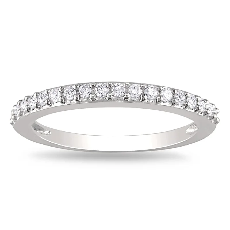 rose gold ring for women -Miadora 10k White Gold 1/4ct TDW Diamond Anniversary Band