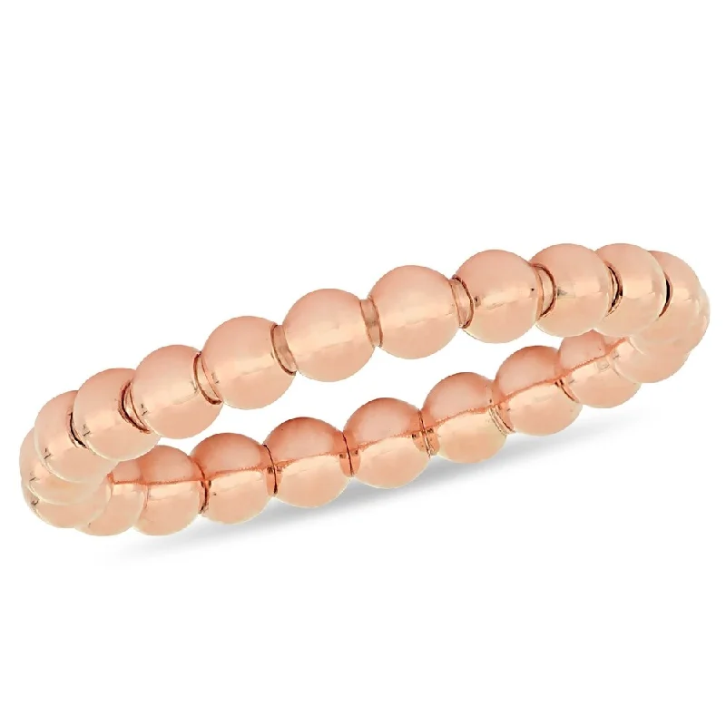 luxury statement ring for women -Miadora 18k Rose Gold Stackable & Flexible Beaded Ring