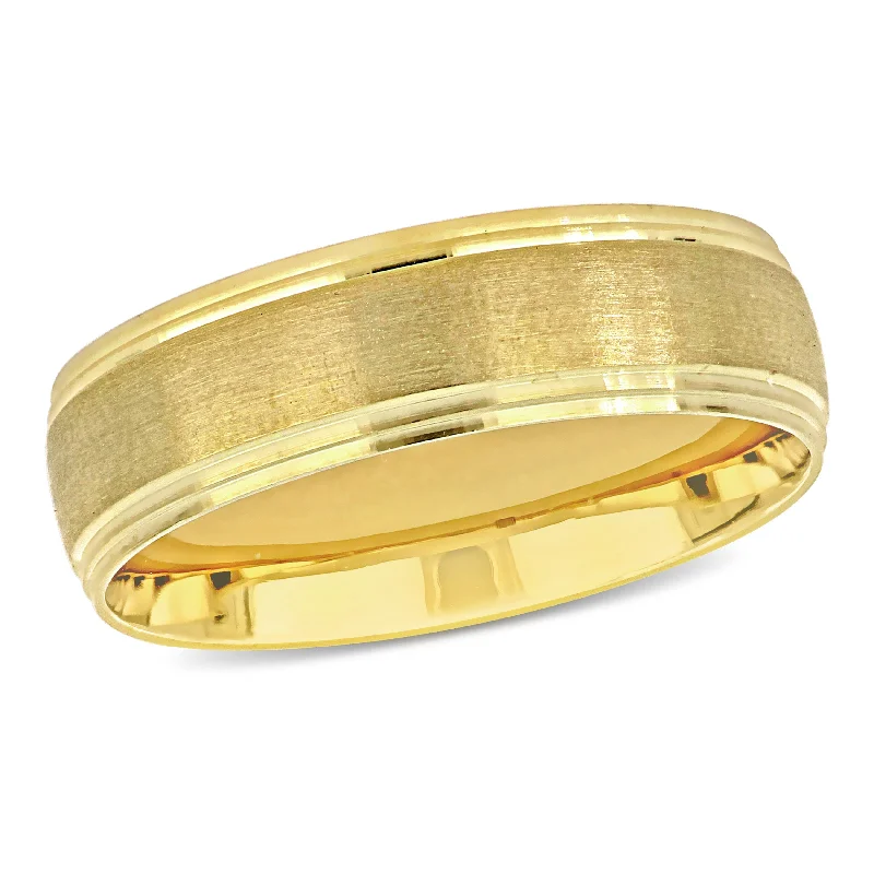 adjustable gold ring for women -Miadora 6mm Ladies Wedding Band in 10k Yellow Gold