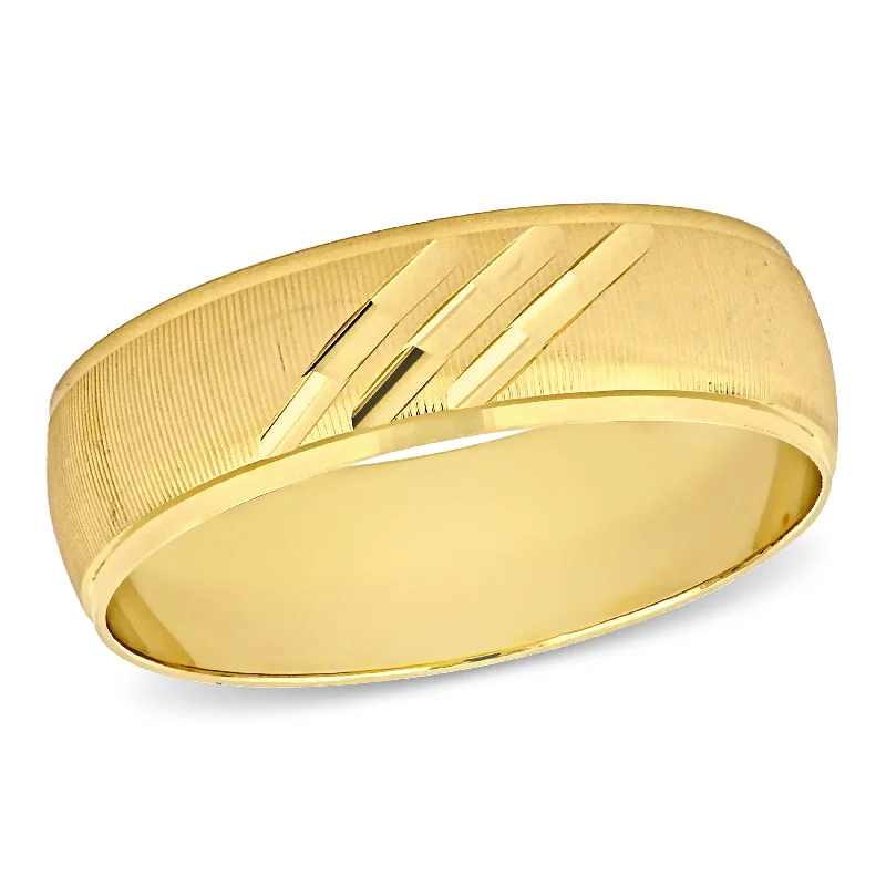 unique engagement ring for women -Miadora 6mm Ladies Wedding Band in 10k Yellow Gold