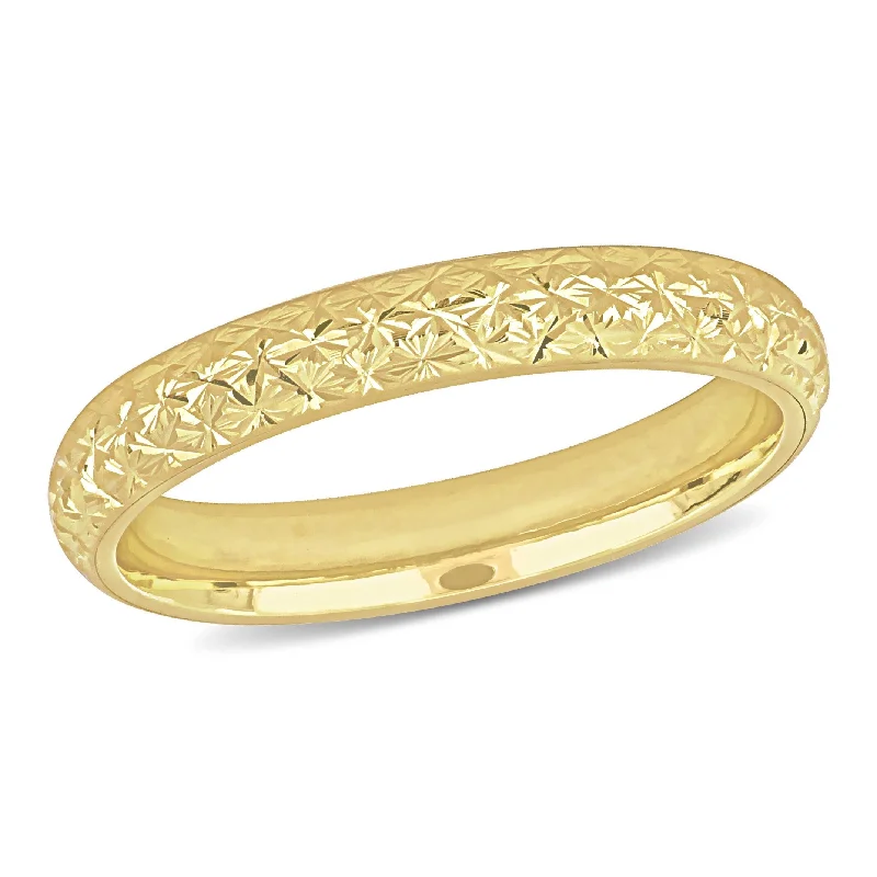 matching couple rings for anniversary -Miadora Textured Wedding Band in 14k Yellow Gold