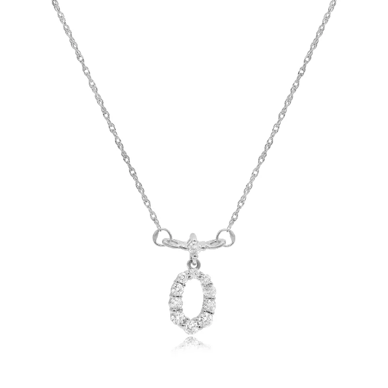 birthstone necklace for moms -0.30ct Diamond Necklace set in 14KT White Gold / N14668G