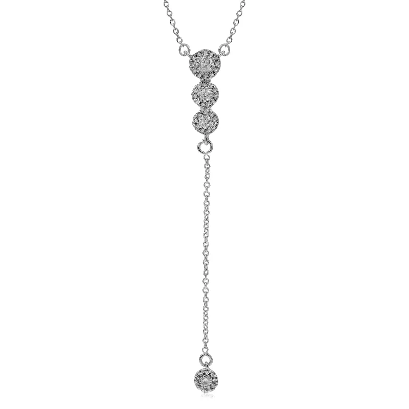 personalized date necklace for couples -0.26ct Diamond Necklace set in 14KT White Gold / FN2606G