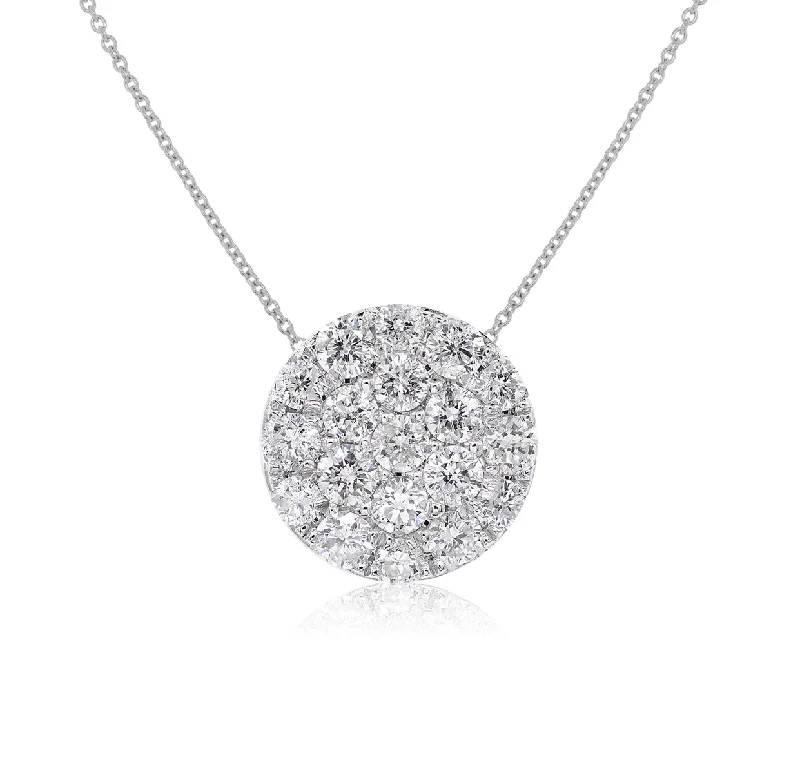 romantic heart necklace for girlfriend -0.50ct Diamond Necklace set in 14KT White Gold / FP4724C