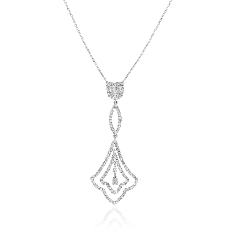 gold locket necklace for photos -1.63ct Diamond Necklace set in 18KT White Gold / JP38576