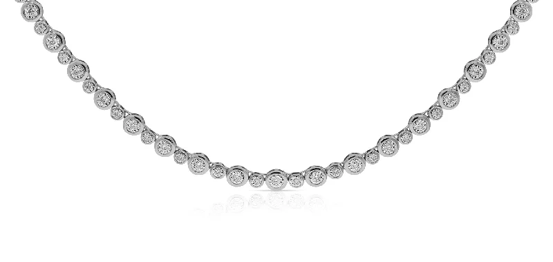 boho style necklace for women -1.22ct Diamond Necklace set in  14KT White Gold / NK400393