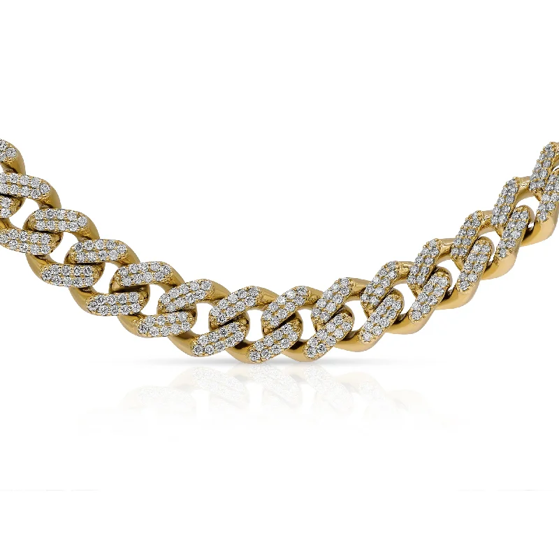 trendy necklace for teens -52.45ct Diamond Cuban Necklace set in 10KT Yellow Gold / NLJAK