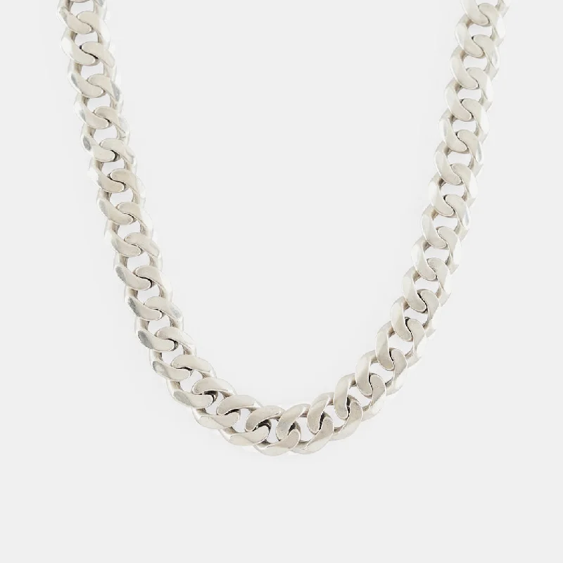 statement necklace for women -Silver 10mm Curb Chain