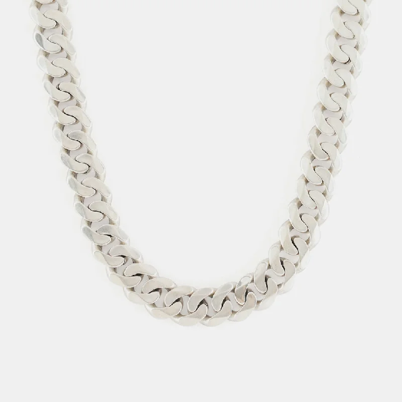 delicate gold chain necklace -Silver 12mm Curb Chain