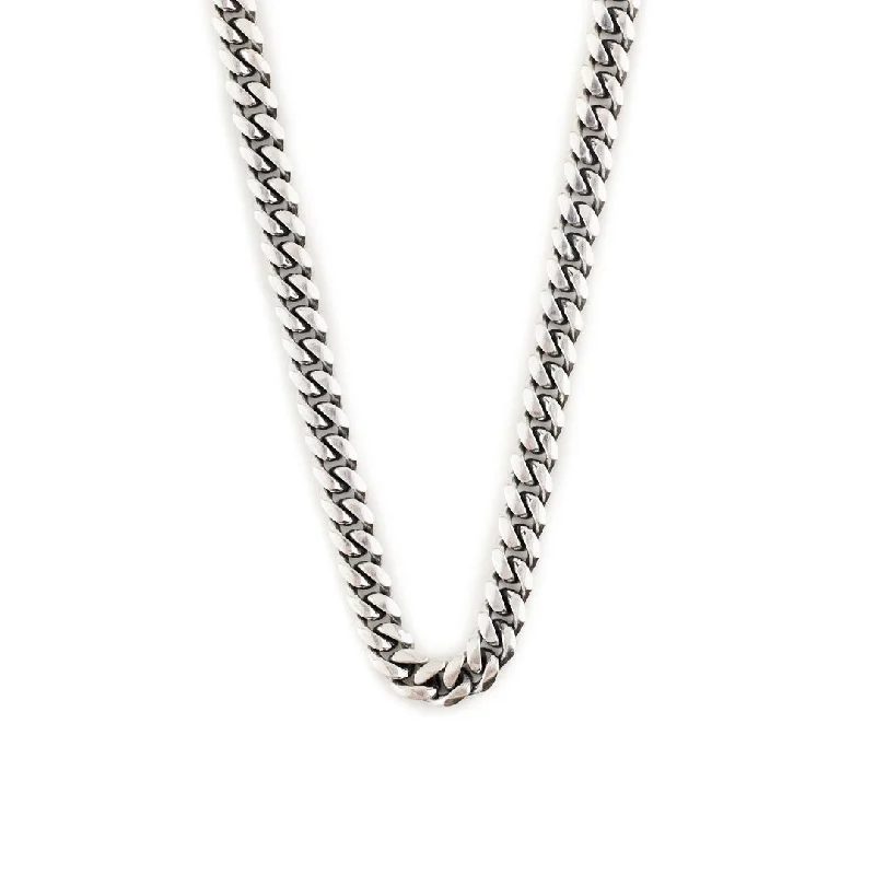 trendy necklace for teens -Silver Curb Chain