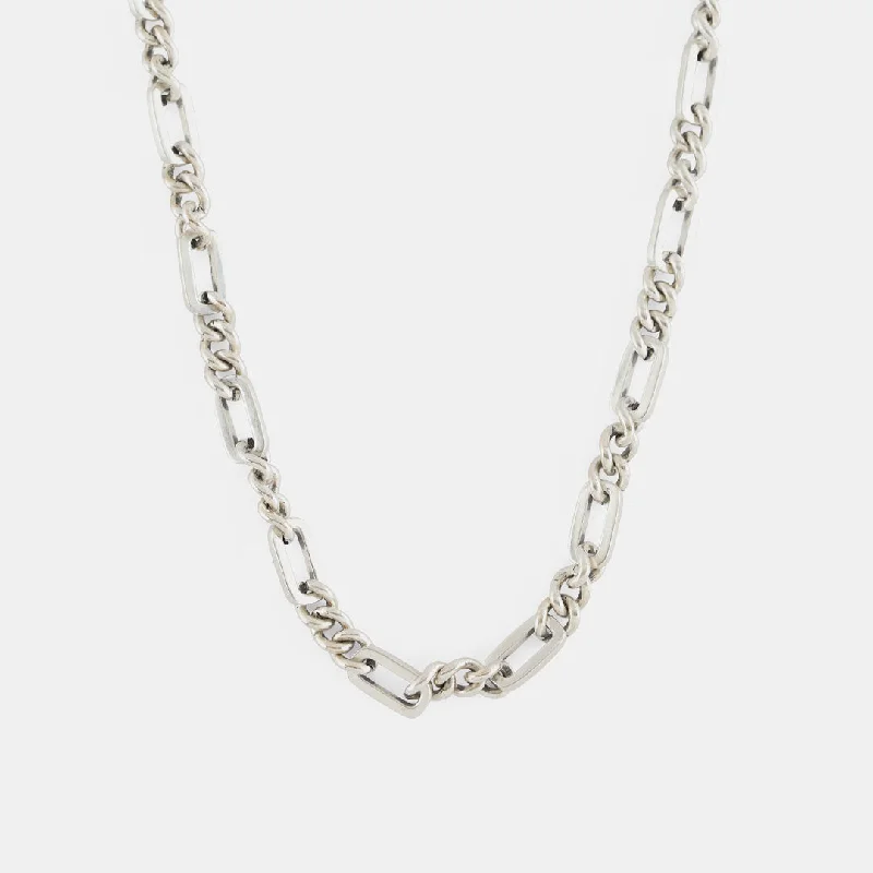 layered necklace set for women -Silver Track Chain Necklace