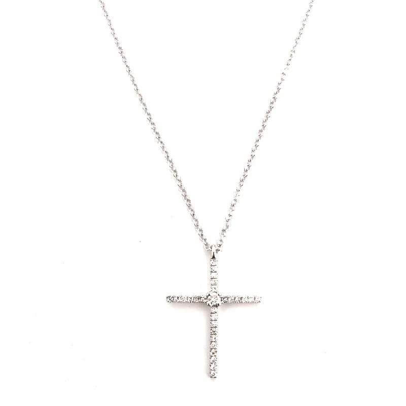 crescent moon necklace for women -Venetti Diamond Cross Necklace