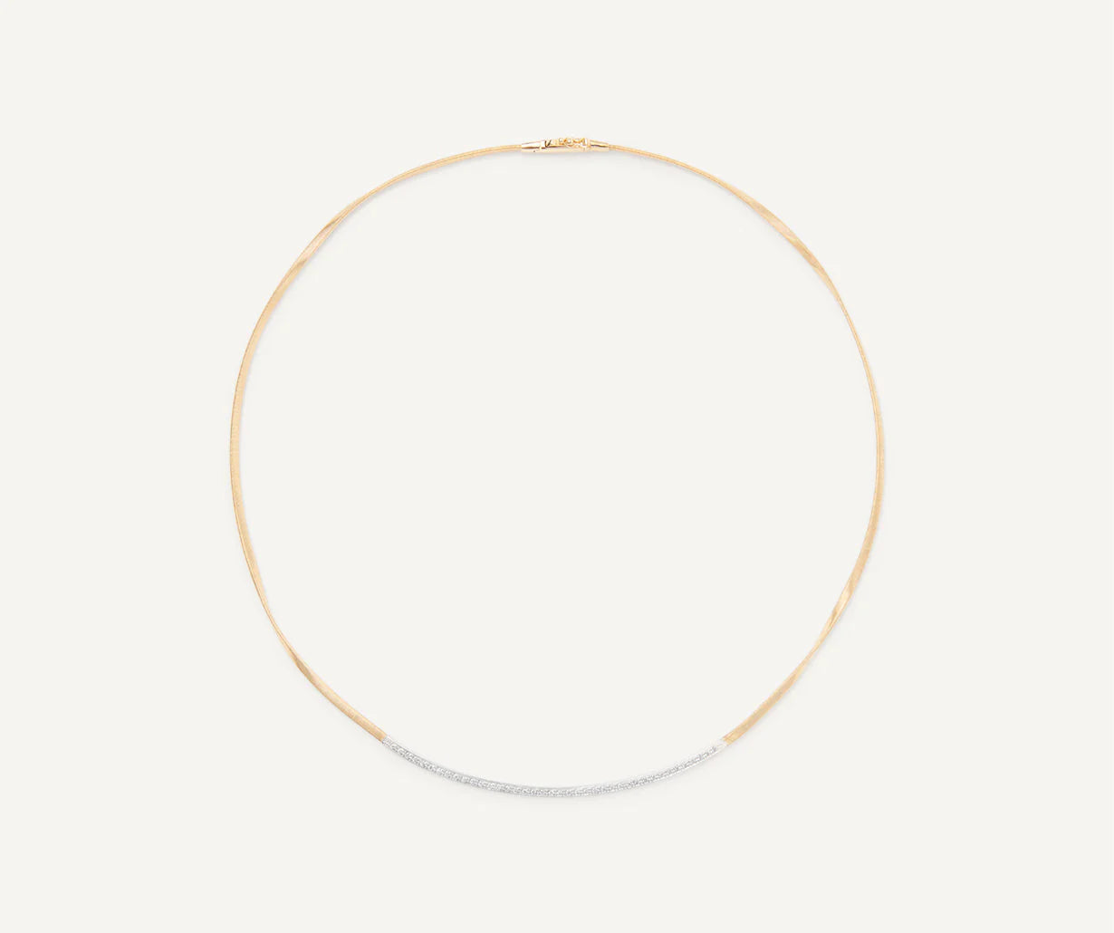 dainty gold necklace for layering -Yellow Gold Coil Necklace With Diamond Bar