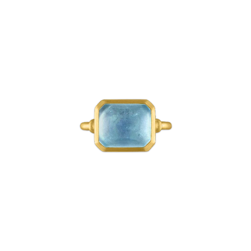 fashion ring for daily wear -Aquamarine Capsa Ring