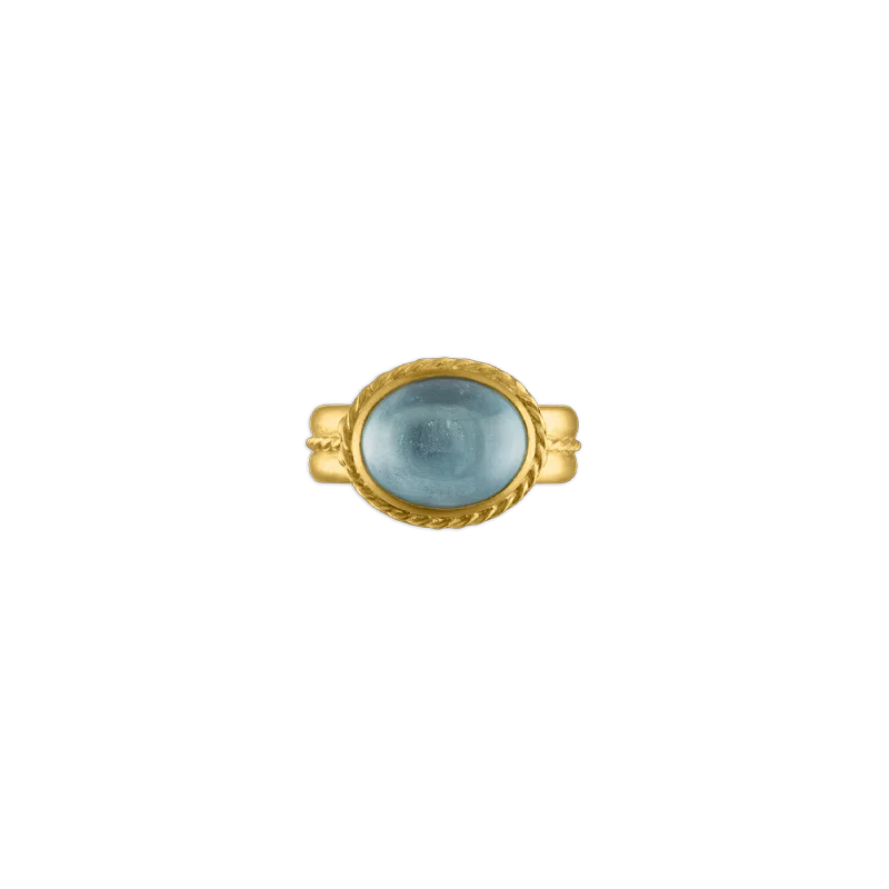 gold plated ring for women -Aquamarine Medium Nauta Ring