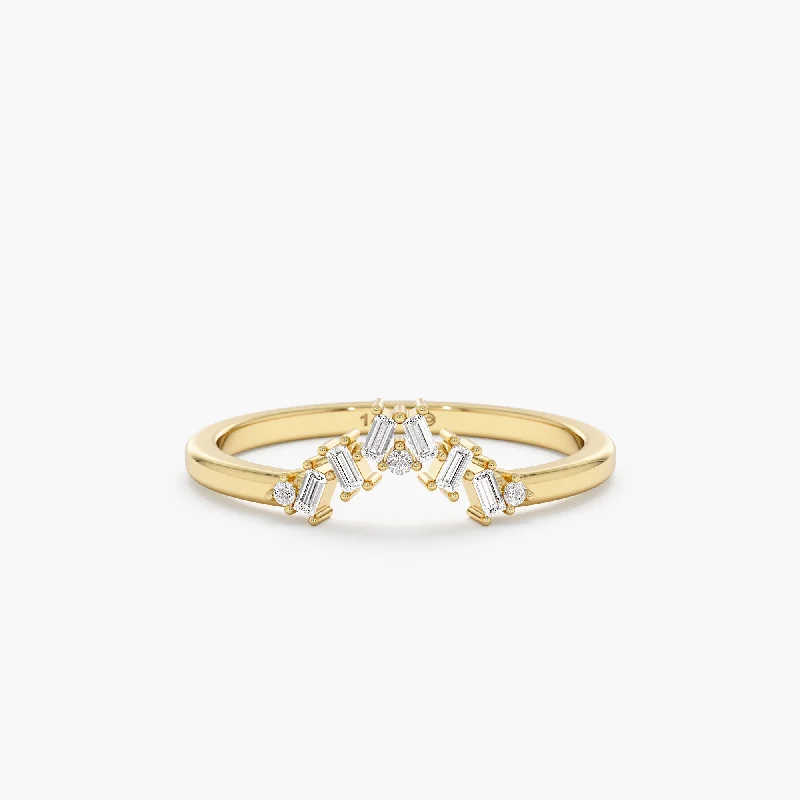 butterfly ring for women -Baguette Cluster Ring Guard, Calico