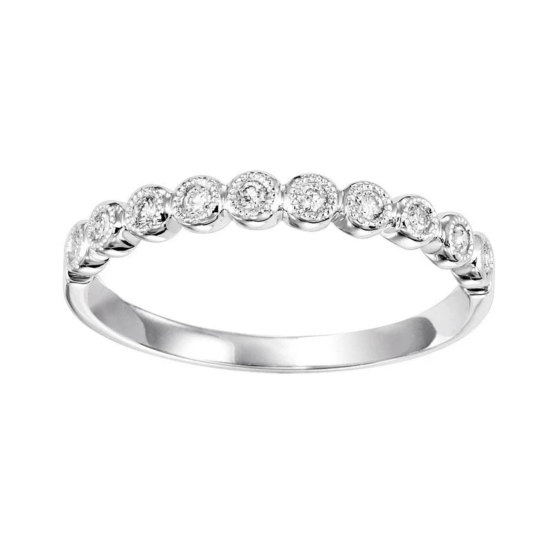 diamond engagement ring for women -Bezel-Set Diamond Band with Milgrain