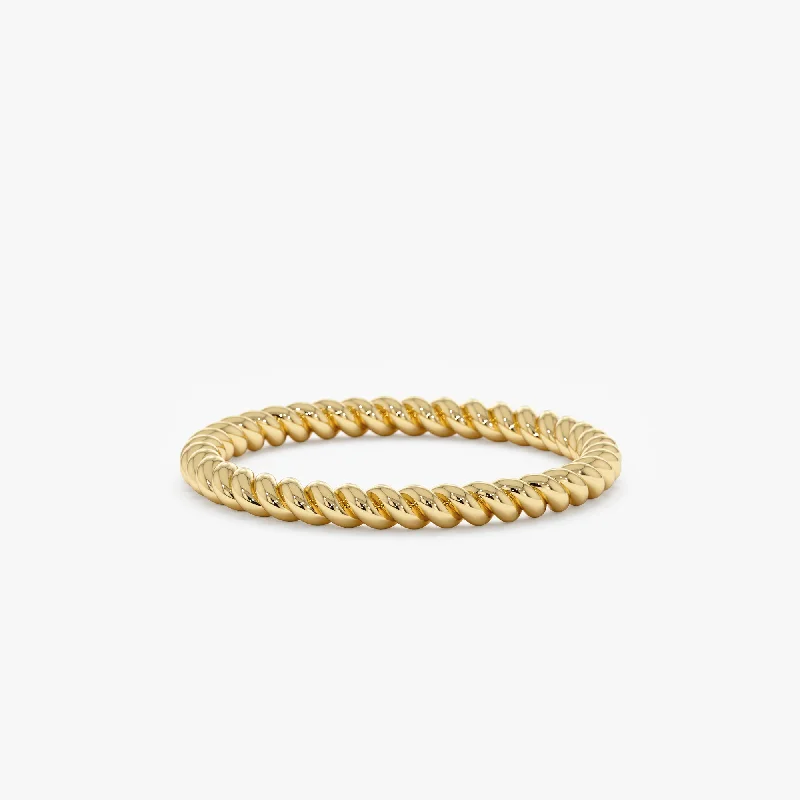 heart promise ring for girlfriend -Bold 14k Gold Braided Ring, Nalani