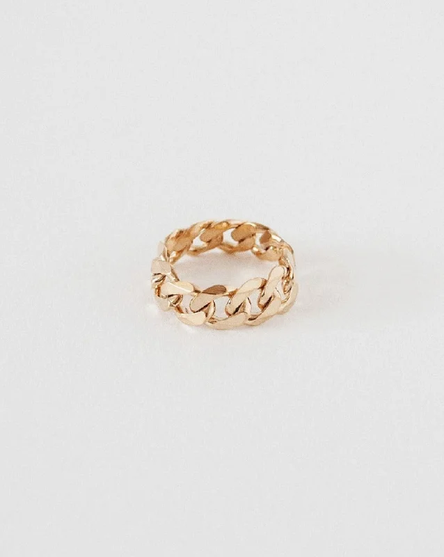 black gold ring for women -JUDE CHAIN RING | OVERSIZED