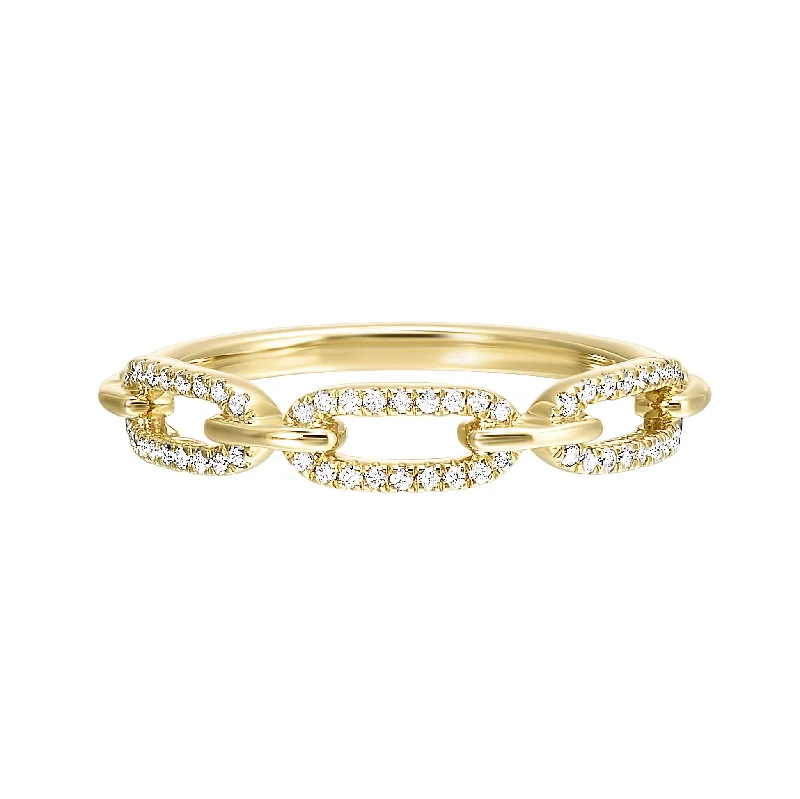 heart promise ring for girlfriend -Diamond Chain Link Ring in Yellow Gold