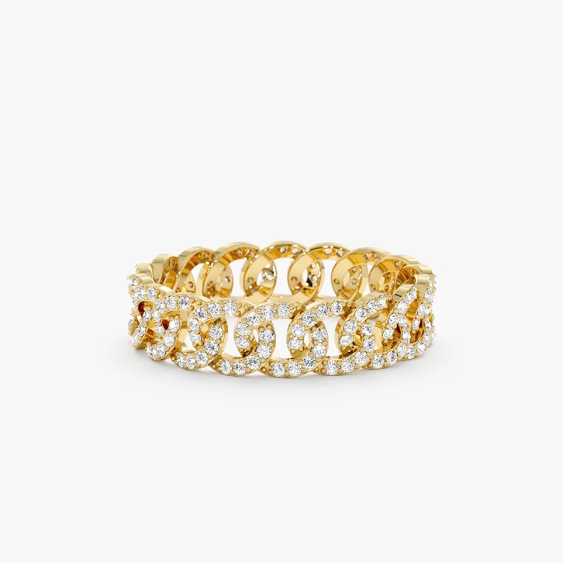 princess cut engagement ring -Diamond Link Chain Eternity Ring, Cleo