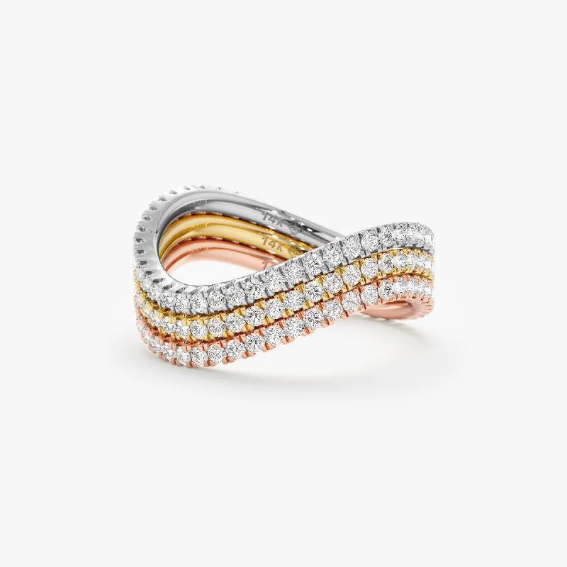 mother-daughter matching rings -Diamond Wave Eternity Ring, Charmaine