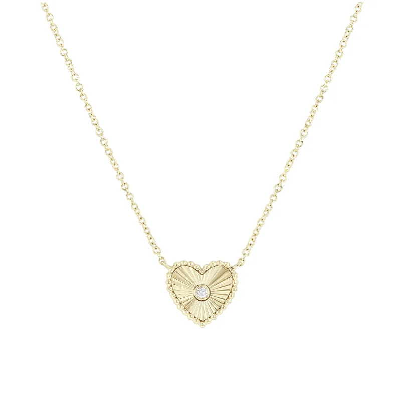 zodiac constellation necklace for women -Frilled Heart Diamond Necklace