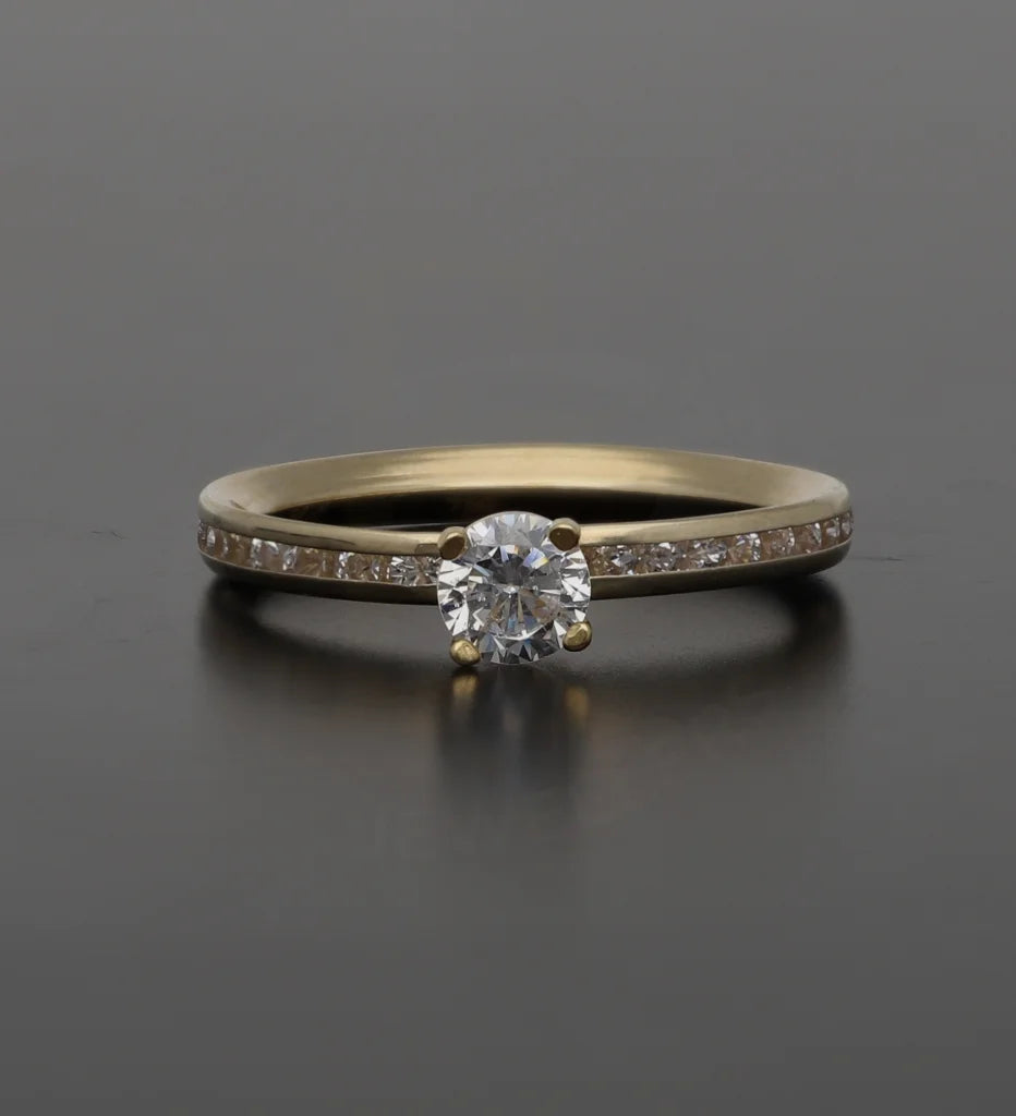 crystal ring for women -Gold Classic Solitaire Rings 18KT - FKJRN18K7469