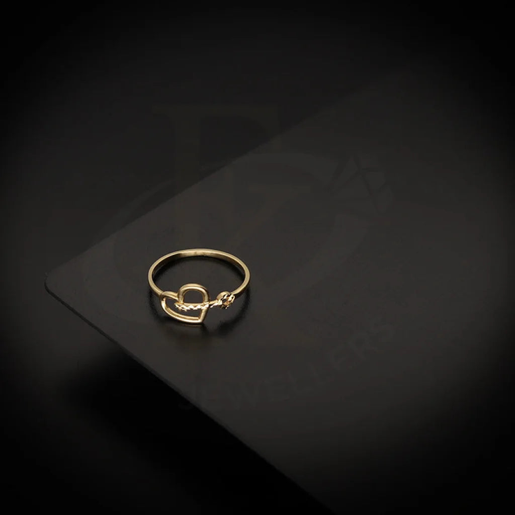 bold statement ring for women -Gold Heart Shaped with Key Ring 18KT - FKJRN18K5493