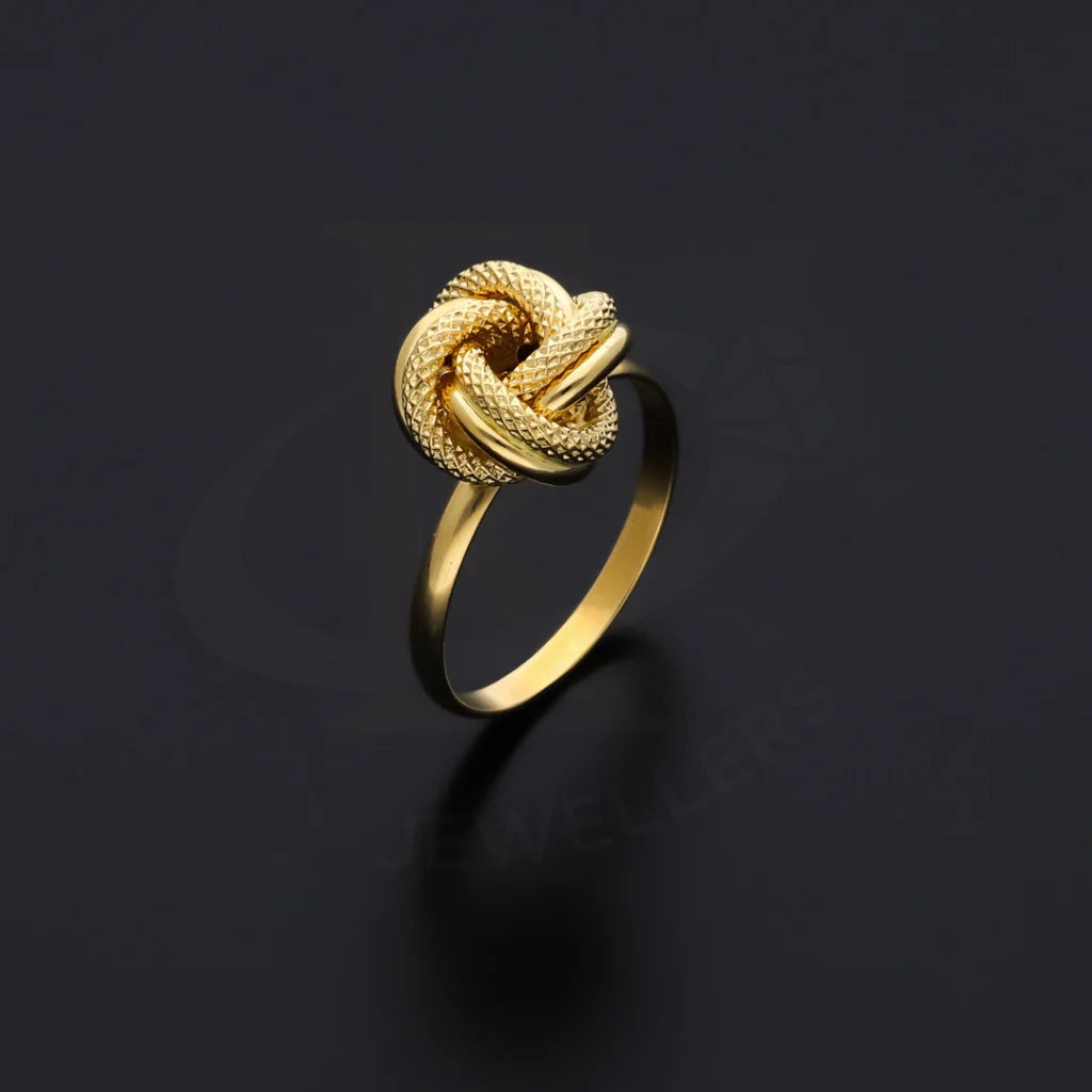 cubic zirconia ring for women -Gold Knot Ring 18KT - FKJRN18K8174