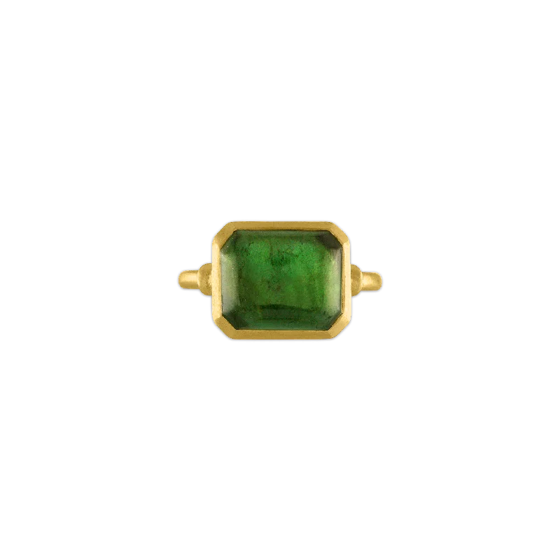 bold statement ring for women -Green Tourmaline Capsa Ring