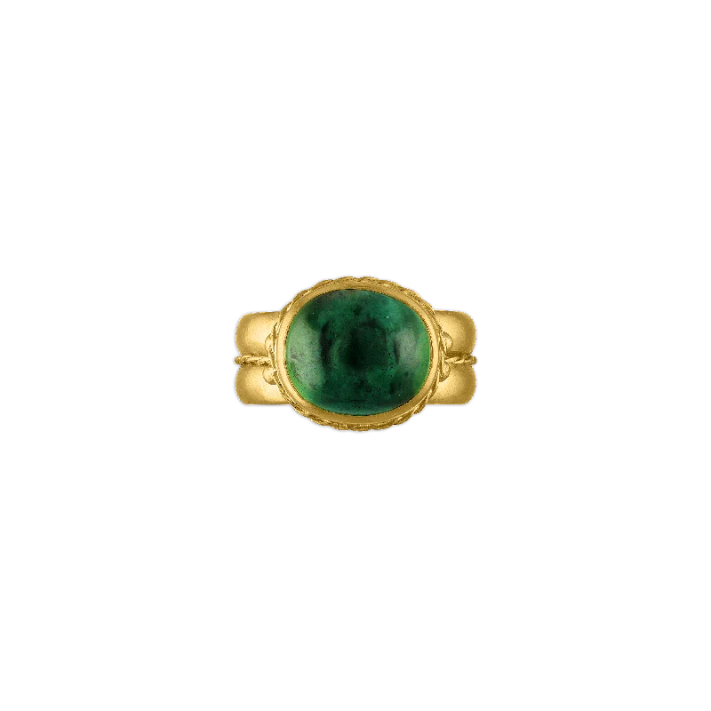 three stone engagement ring -Green Tourmaline Nauta Ring