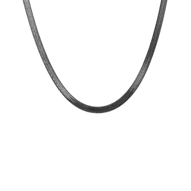 matching couple necklaces -Hudson Stainless Steel Herringbone Chain Necklace