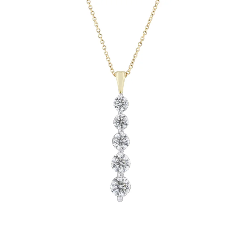 luxury diamond necklace for special occasions -Journey Five Stone Diamond Necklace 1 1/2ct