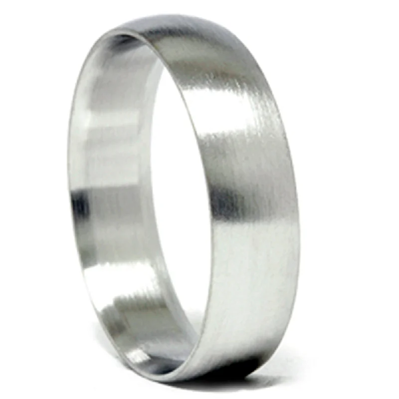 simple band ring for men -Mens 14k White Gold 6mm Designer Chad Ra Wedding Band Size Selectable