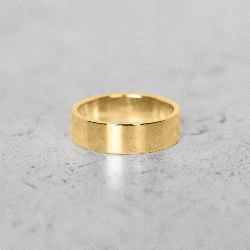 anniversary band for couples -Classic Flat Band | 6mm