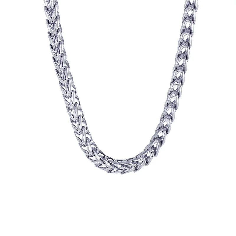 chic layered necklace for women -Oswego Stainless Steel Round Franco Chain Necklace