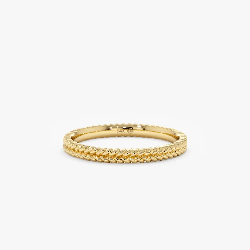 fashion statement ring for women -Petite Braided Wedding Band, Fiona