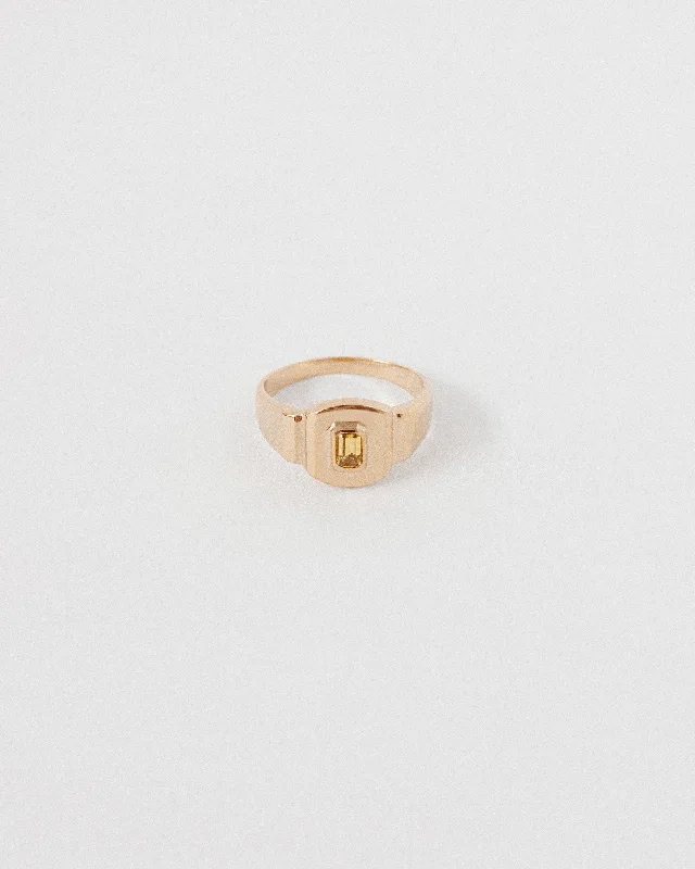 rose gold band for weddings -PICNIC RING | CITRINE