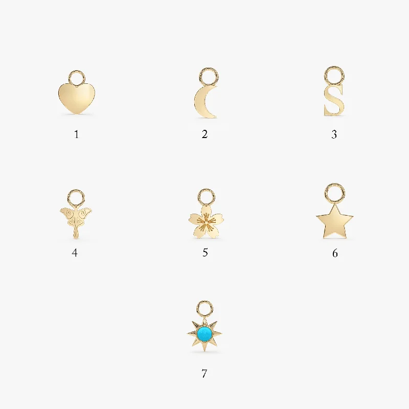 fashion statement ring for women -Plain Gold Petite Earring Charms, Elsa