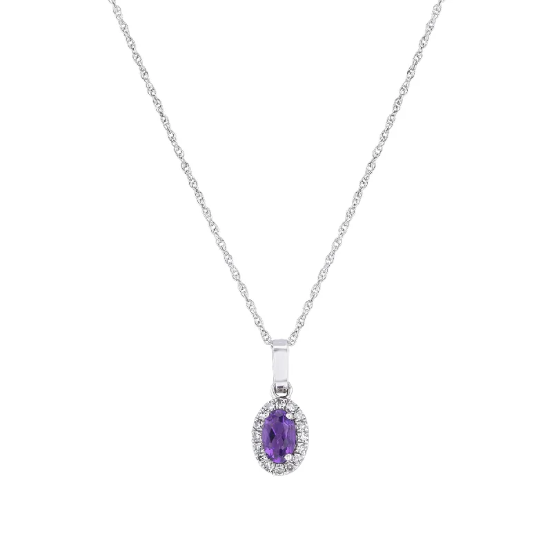 adjustable necklace for women -Popsicle Amethyst & Diamond Necklace