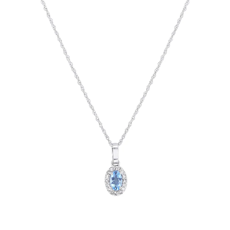 angel wing necklace for remembrance -Popsicle Blue Topaz & Diamond Necklace