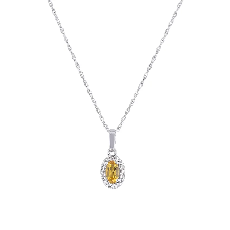 name bar necklace for women -Popsicle Citrine & Diamond Necklace