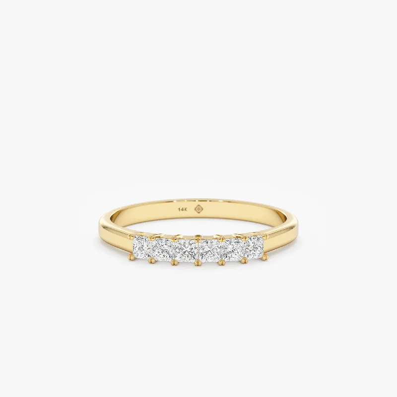 matching couple rings for anniversary -Princess-Cut Diamonds Gold Ring, Dawn