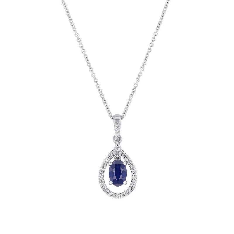 layered gold necklace for women -Samara Sapphire and Diamond Necklace