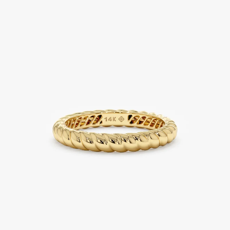 gold signet ring for men -Solid Gold Bold Braided Ring, Nalani