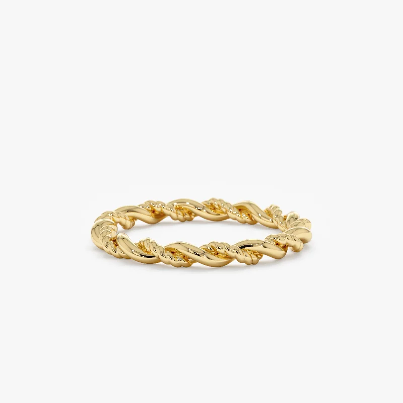 birthstone ring for moms -Solid Gold Twisted Ring, Nalani