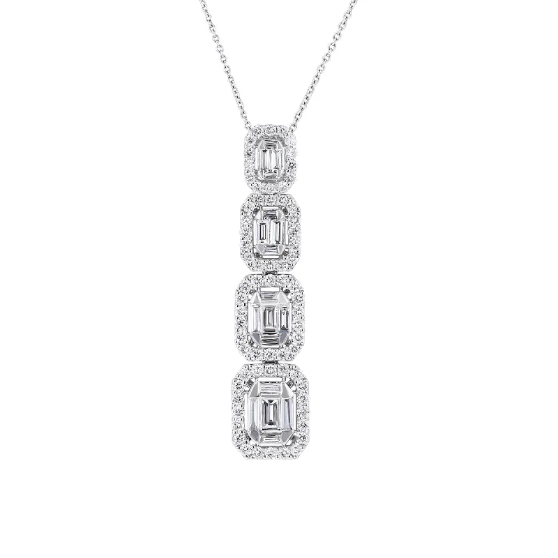 layered pearl necklace for brides -Windsor Diamond Drop Necklace