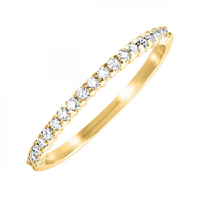 silver thumb ring for women -Yellow Gold Stackable Round Diamond Band, 0.16 cttw