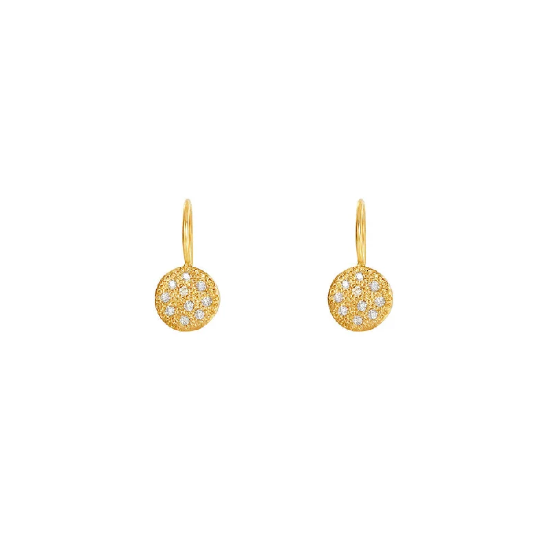 sapphire stud earrings for women -14 Karat Yellow Gold CAROLL drop earrings with diamonds